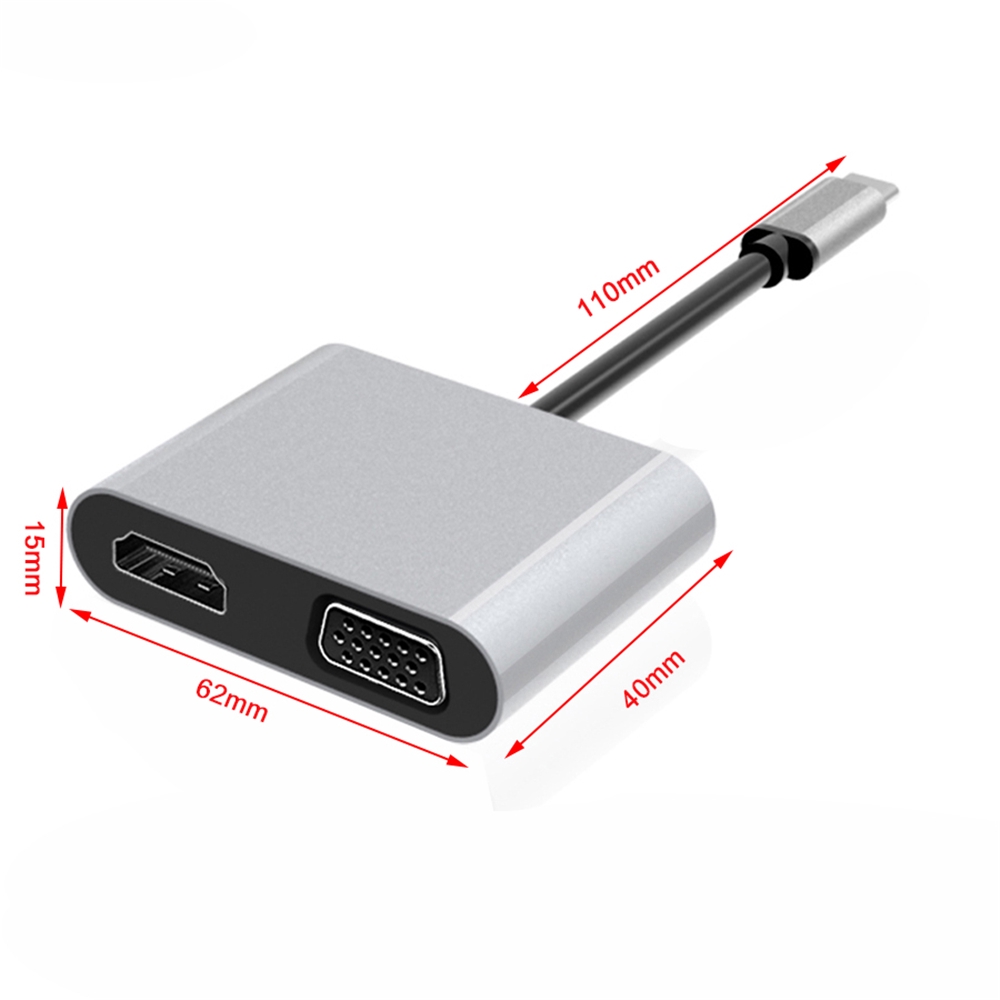 Đầu chuyển đổi Type-c sang HDMI VGA thiết kế 4 trong 1 chất lượng cao | BigBuy360 - bigbuy360.vn