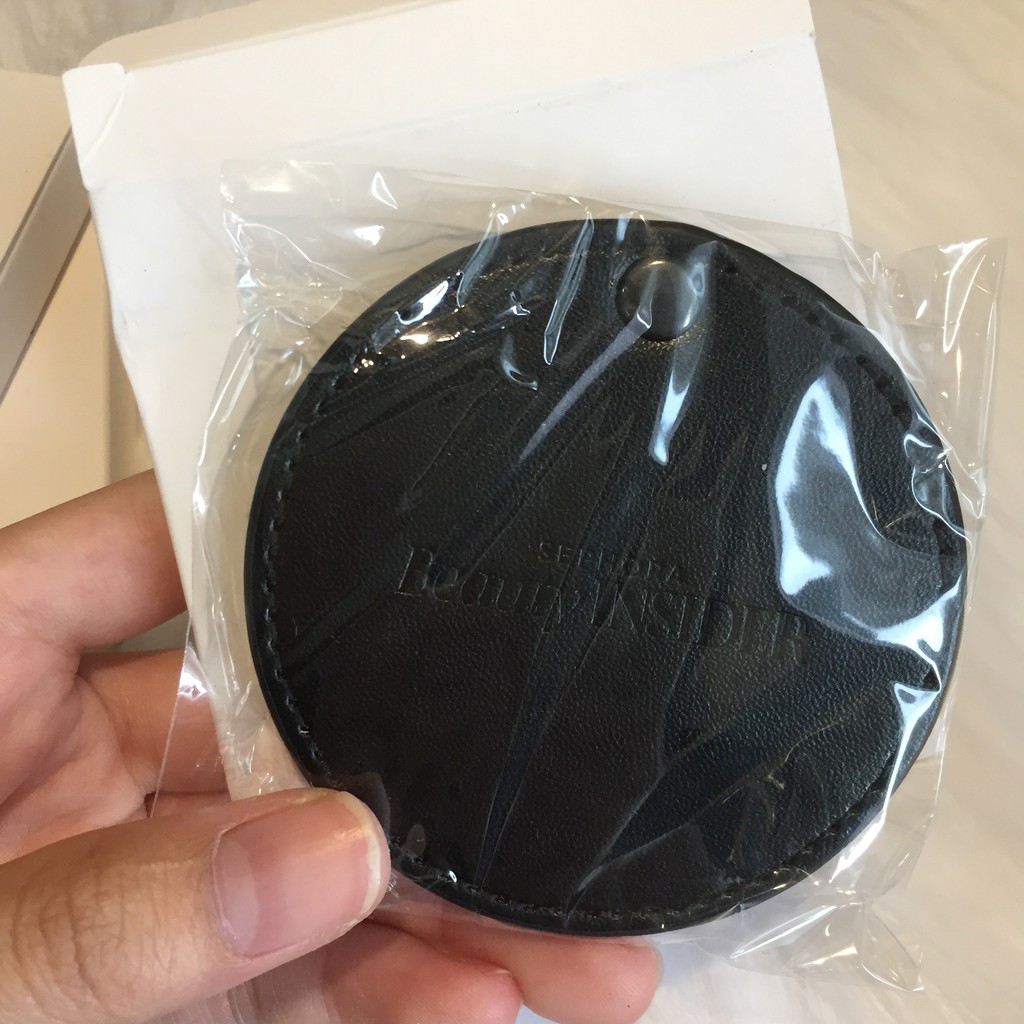 Gương mini cầm tay Sephora hình tròn - màu đen - bỏ túi tiện lợi