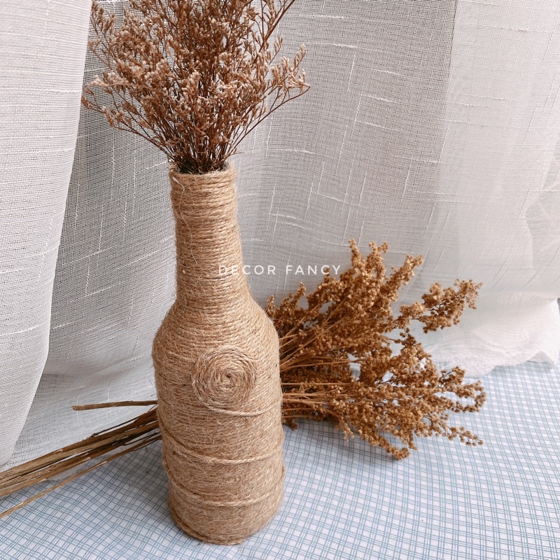 Lọ hoa quấn thừng handmade, Bình hoa trang trí nhà sáng tạo phong cách vintage - Decor Fancy