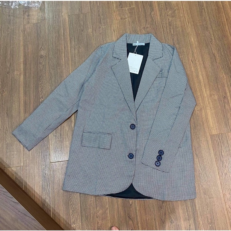Áo Blazer - Áo Vest kẻ zizzaz 2 lớp mẫu mới hiện đại