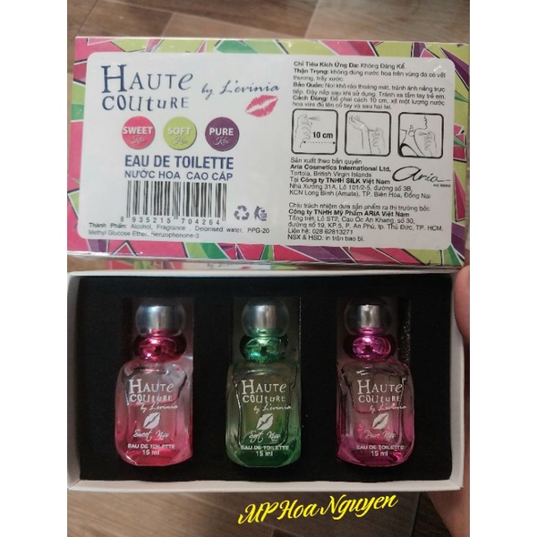 BỘ NƯỚC HOA LEVINIA DẠNG XỊT MỖI CHAI 15ML