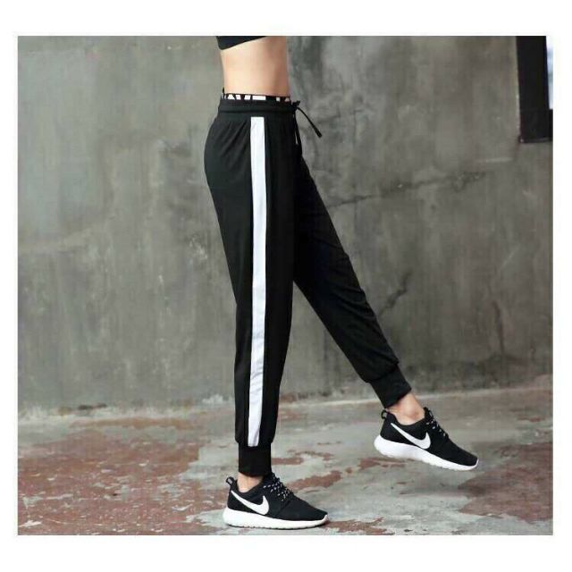 Quần jogger thể thao nam nữ unisex 1 sọc to