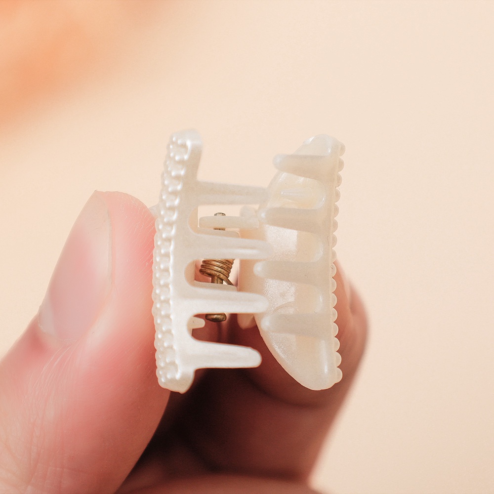 Kẹp Tóc / Kẹp Tóc Đuôi Ngựa Hình Vuông Nhỏ Đính Ngọc Trai Phong Cách Hàn Quốc Đơn Giản Thời Trang Cho Nữ