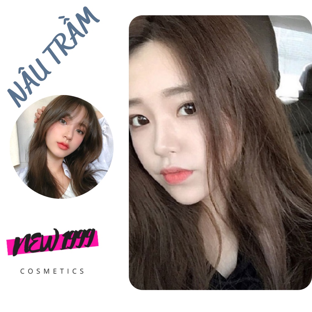 Thuốc nhuộm tóc NÂU TRẦM chăm sóc tóc tại nhà tặng đầy đủ dụng cụ kèm oxy trợ nhuộm