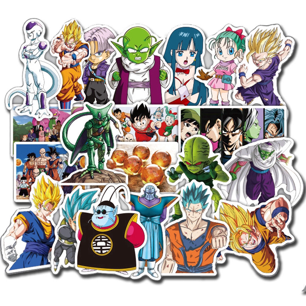 36/50 miếng sticker các nhân vật trong truyện Dragon Ball Z Super dùng dán trang trí