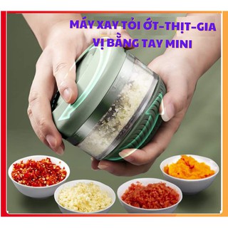 Máy xay tỏi ớt bằng tay mini dạng xoay không dùng dây rất bền,dụng cụ xay tỏi ớt,hành,gừng,các loạị hạt gia vị nhà bếp