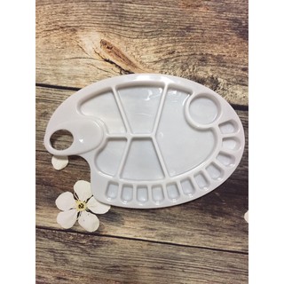 khay pha màu hình lá  ( palette pha màu hình lá)