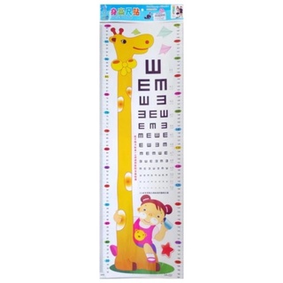 Thước đo chiều cao dán tường Decal, đo thị lực cho bé