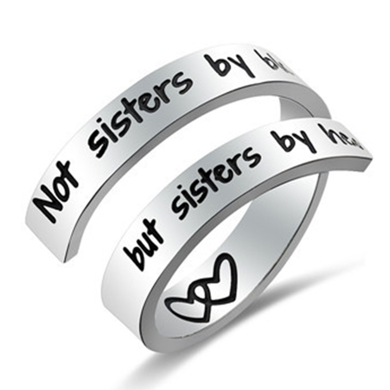 Nhẫn Đeo Tay Khắc Chữ Bestie Thời Trang Cho Chị Em Gái