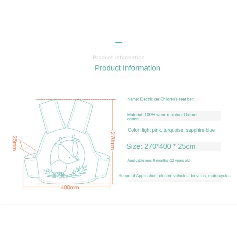 Dây đai an toàn bảo vệ bé khi đi xe máy tiện dụng