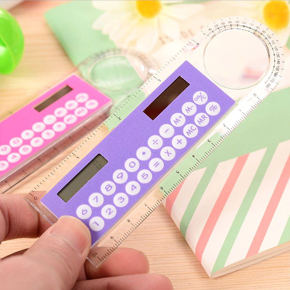 Thước kẻ tích hợp máy tính 2 trong 1 vô cùng độc đáo tiện lợi