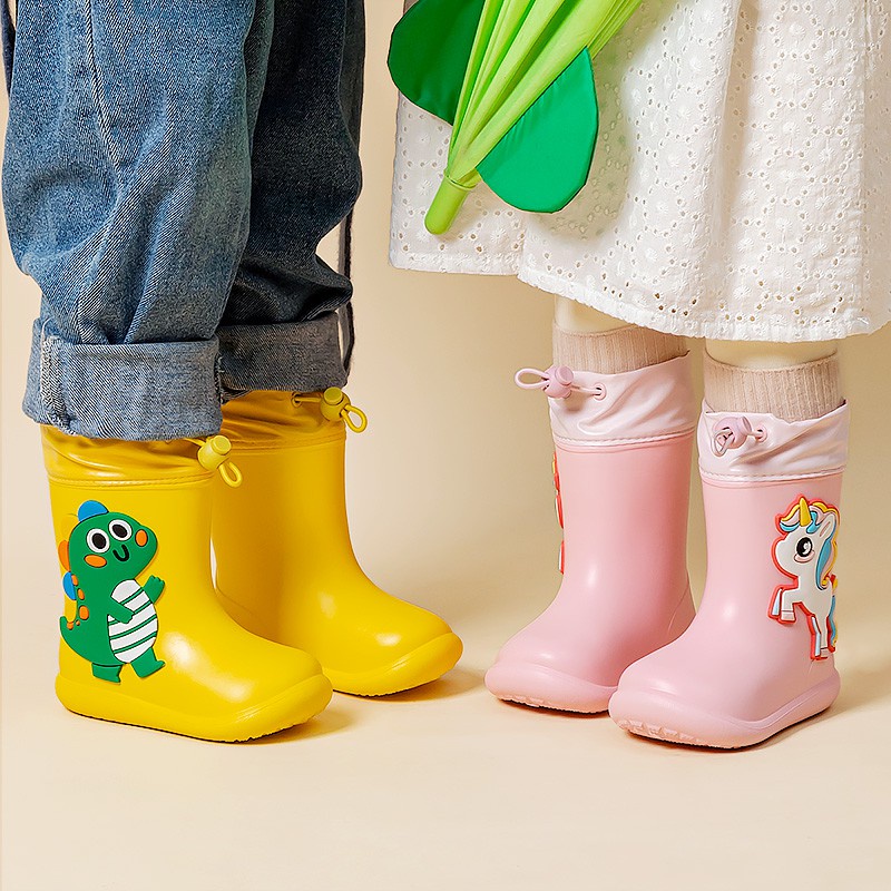 Bốt đi mưa CHEERFUL MARIO EVA chống trượt chống thấm nước in hoạt hình khủng long dễ thương cho bé 2022