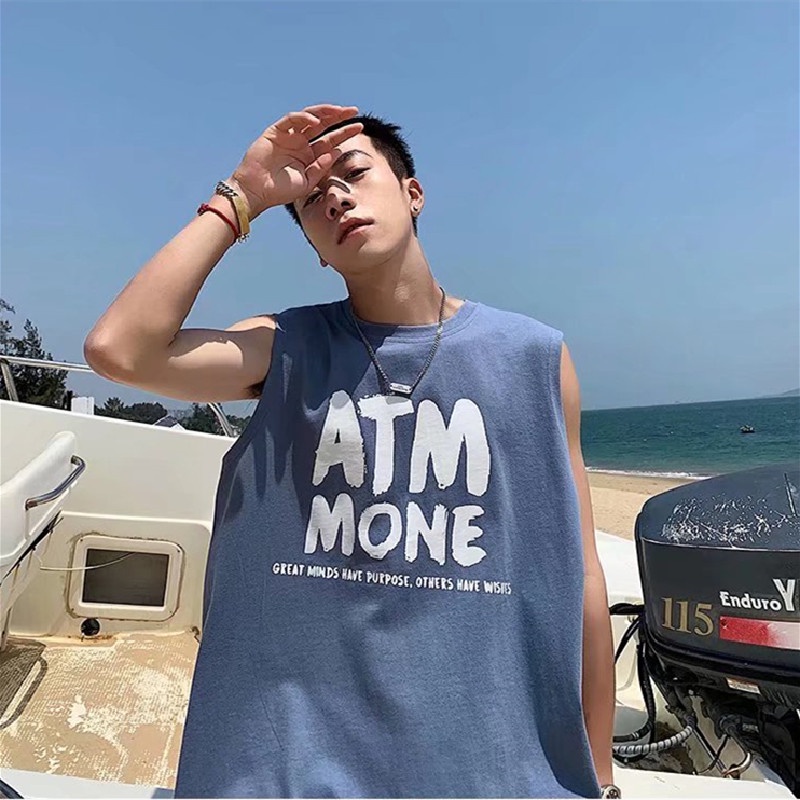Áo Ba Lỗ Thể Thao Nam In Chữ Size M-5XL Phong Cách hip hop