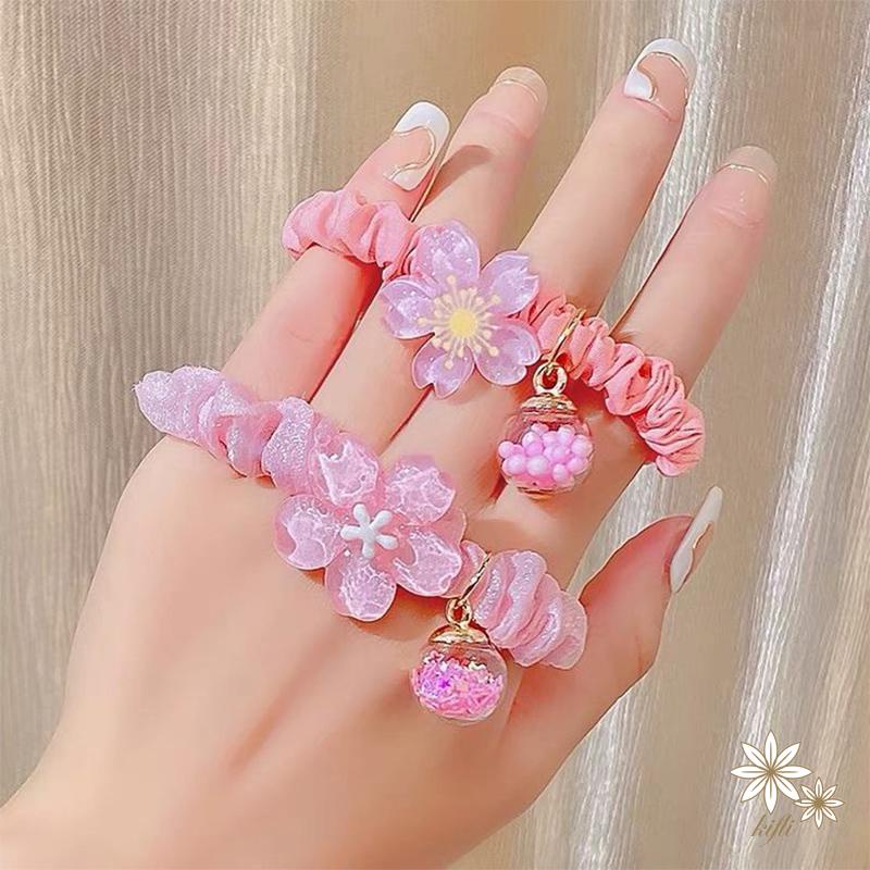 Dây Cột Tóc Cao Su Đính Hoa Nhỏ Xinh Thời Trang Mùa Hè Cho Bạn Gái