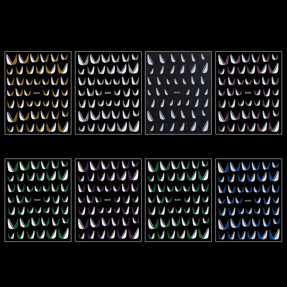 Miếng Dán Móng Tay Hình Chữ U Lấp Lánh 3D DIY