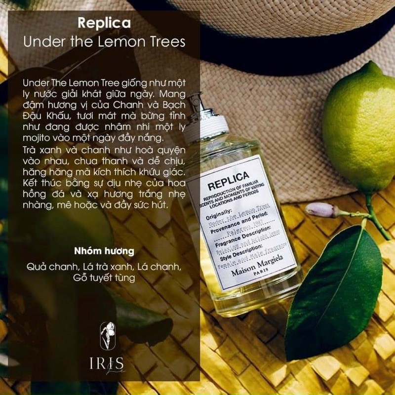 Nước hoa unisex tươi mát Under the lemon tree EDT