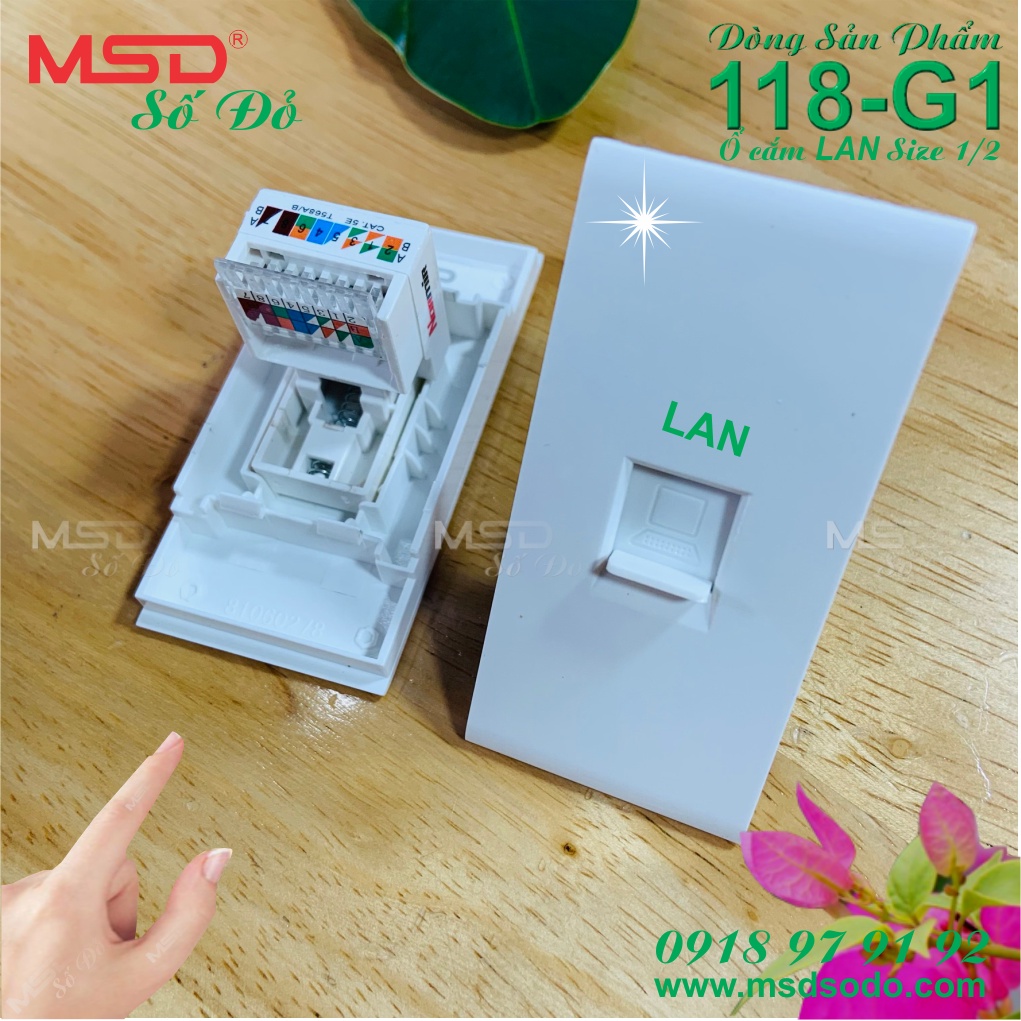 HẠT Ổ CẮM MẠNG INTERNET - HẠT Ổ CẰM DÂY ĐIỆN THOẠI - HẠT Ổ CẮM TV - SERIAL 118G1- MSD