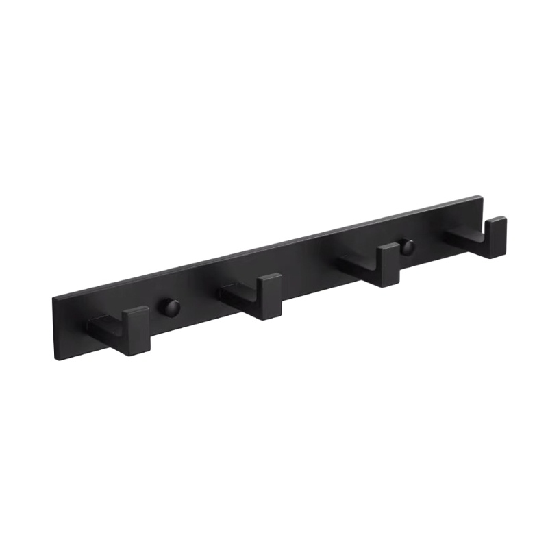 Giá Treo Khăn / Quần Áo 3 / 4 / 5 / 6 Móc Nhôm Dày Màu Đen Tiết Kiệm Không Gian