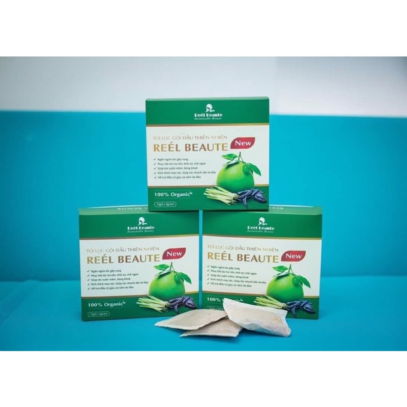 Túi lọc gội đầu thiên nhiên rêlbeaute mẫu mới dạng hộp