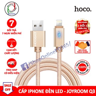 Cáp sạc siêu bền Lightning Joyroom đèn Led 1m S-Q3