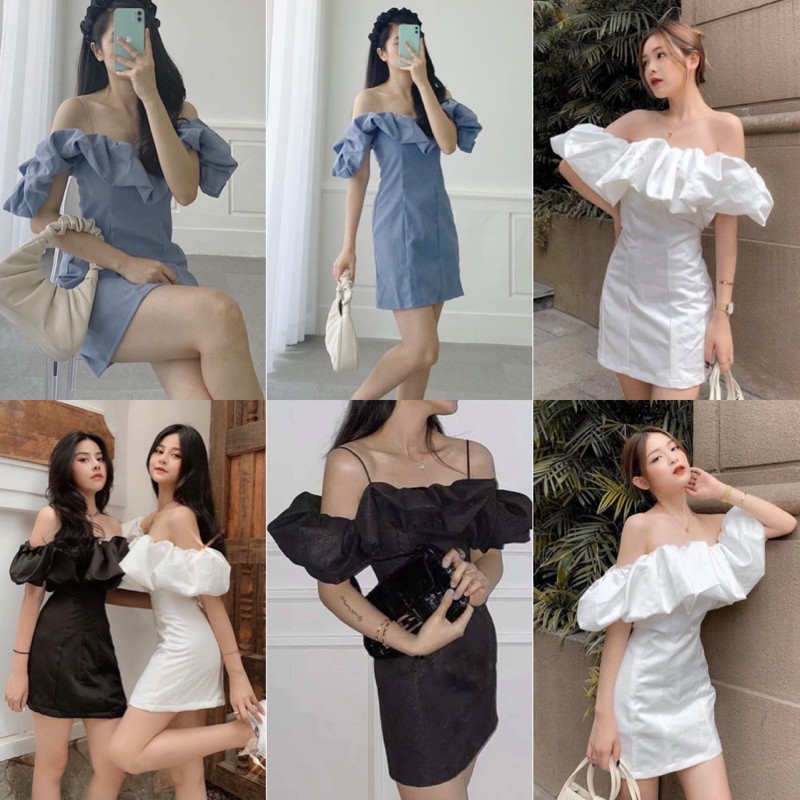 Đầm Xinh WASABI DRESS thiết kế phần thân bồng bềnh sau lưng bo chun thích hợp các buổi tiệc đi chơi