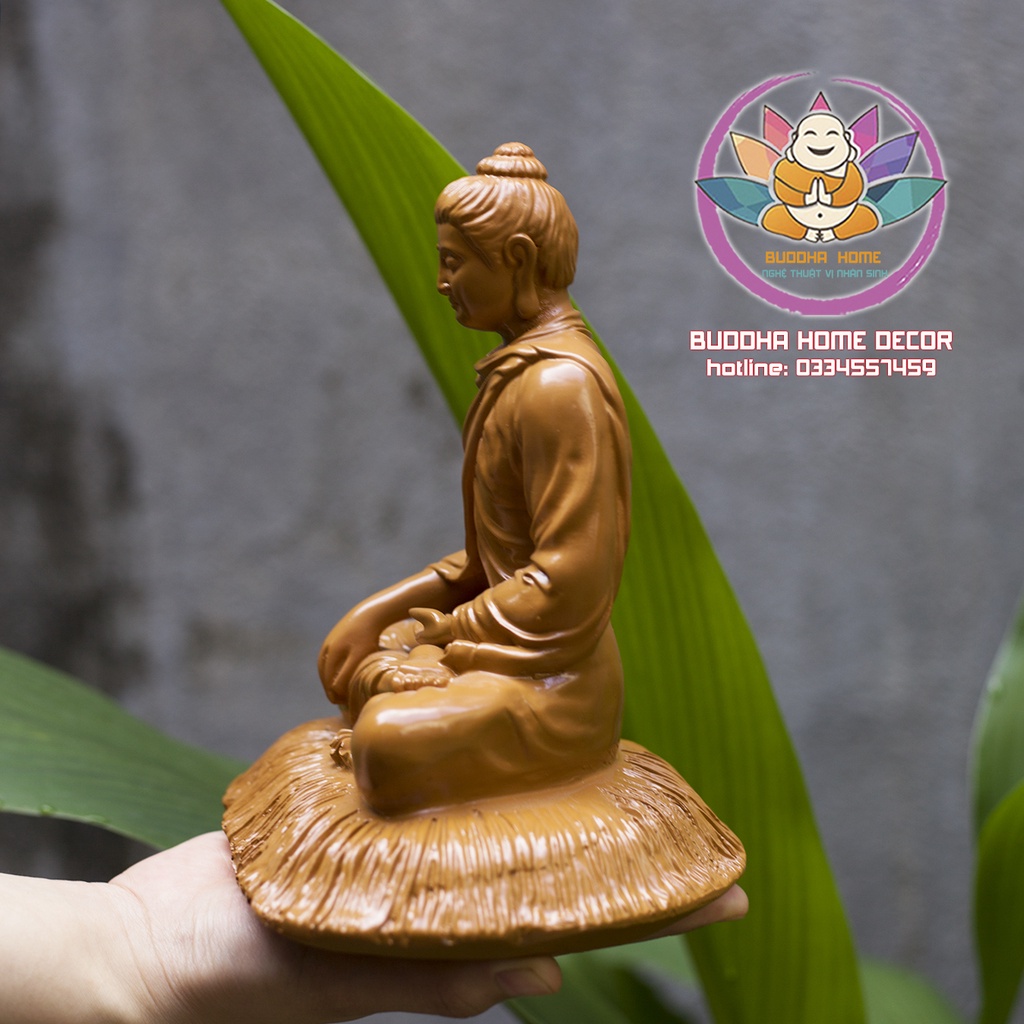 Tôn Tượng Bổn Sư 21 cm màu đất gốm phong thủy, thờ cúng