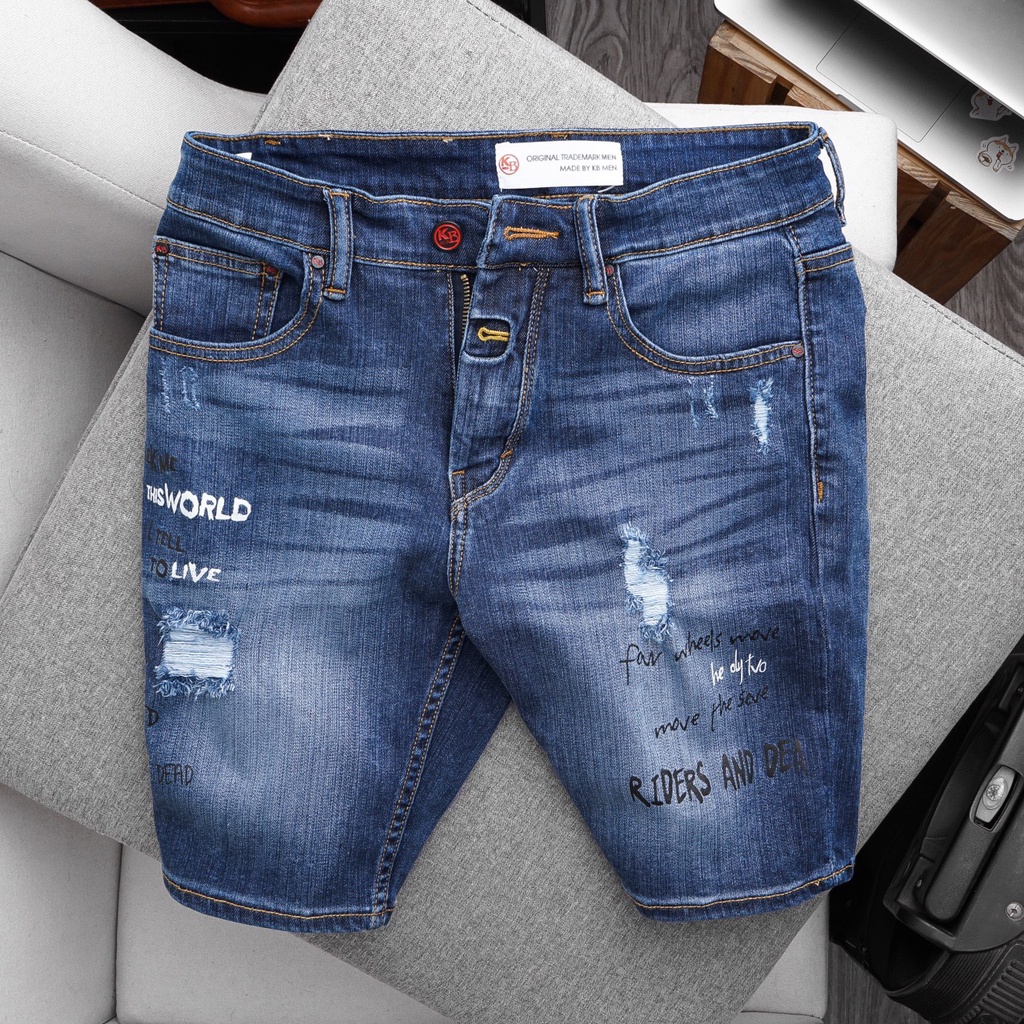 Quần Short Jean Bò Nam co giãn nhiều mẫu trên gối VNXK cao cấp từ 50-105kg