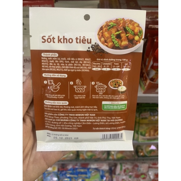 Sốt thịt kho tiêu O'food gói 50g