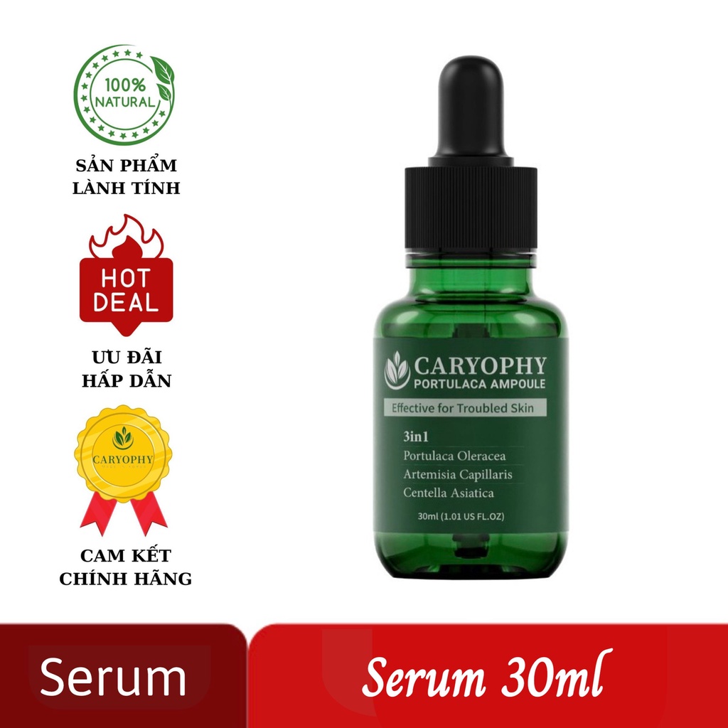 Serum giảm mụn mờ thâm se khít lỗ chân lông Caryophy 30ml