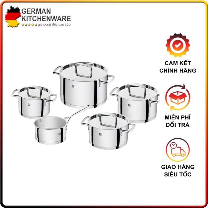 🇩🇪 Bộ nồi Zwilling Passion 5 món,Vung thép không gỉ đáy 3 lớp , dùng cho mọi loại bếp nhập khẩu chính hãng 🇩🇪