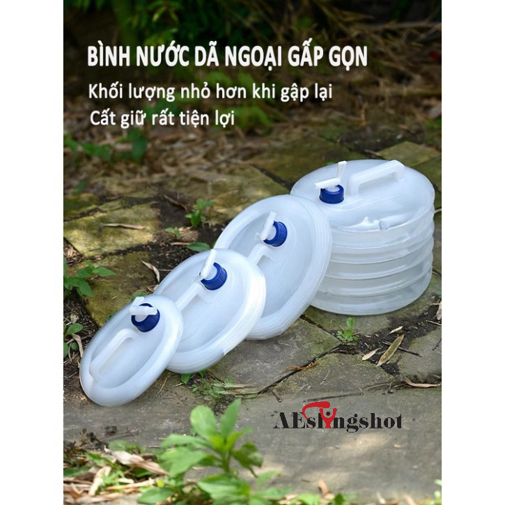 Bình đựng nước cắm trại du lịch dã ngoại di động ngoài trời, có van khóa, có vòi nối dài tiện lợi - DCP9