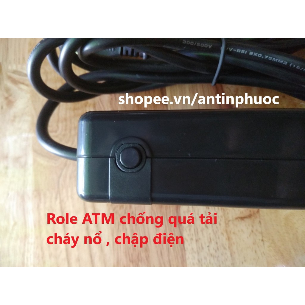 Ổ cắm điện Lioa công suất cao - Ổ cắm 6 lổ 2200w  chống cháy nổ Lioa  dây dài 3mét &amp; 5mét