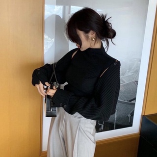 Set áo len cổ lọ và áo khoác choàng Defleur.studio