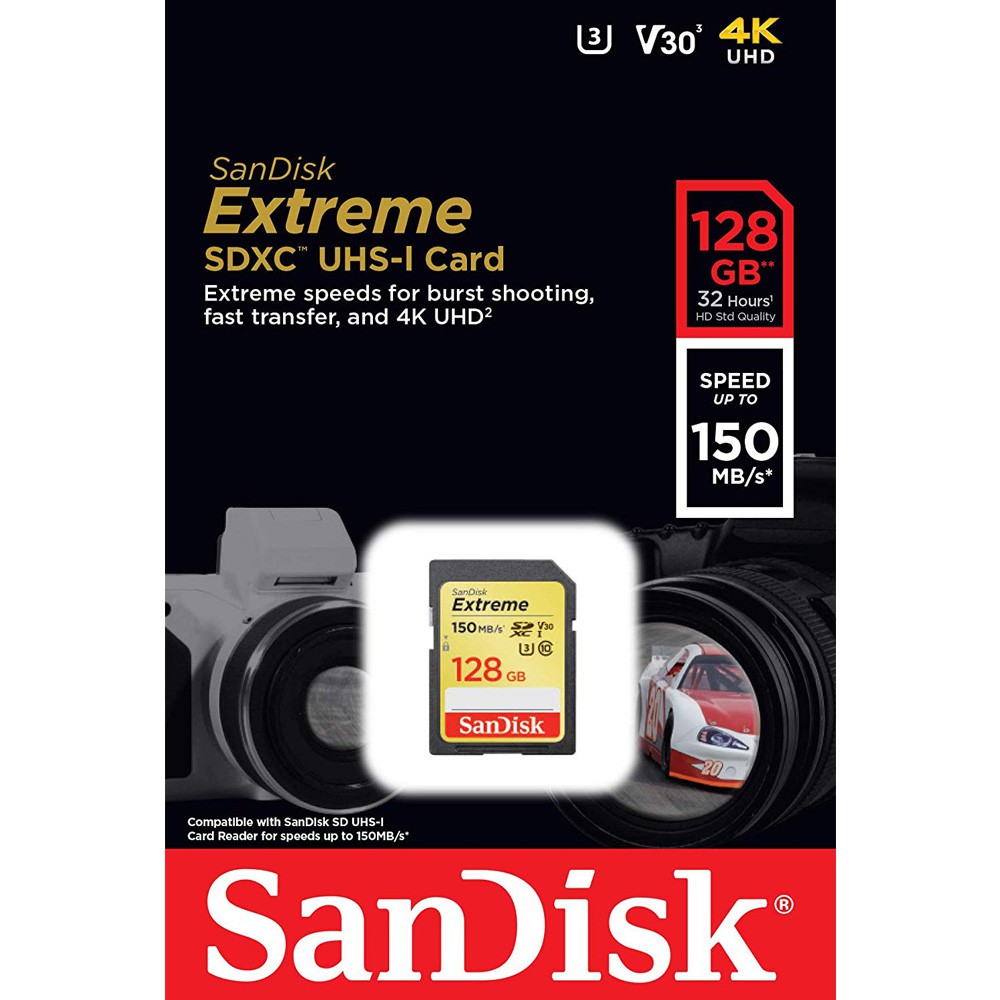 Thẻ nhớ SDXC SanDisk Extreme U3 V30 1000x 128GB 150MB/s SDSDXV5-128G-GNCIN