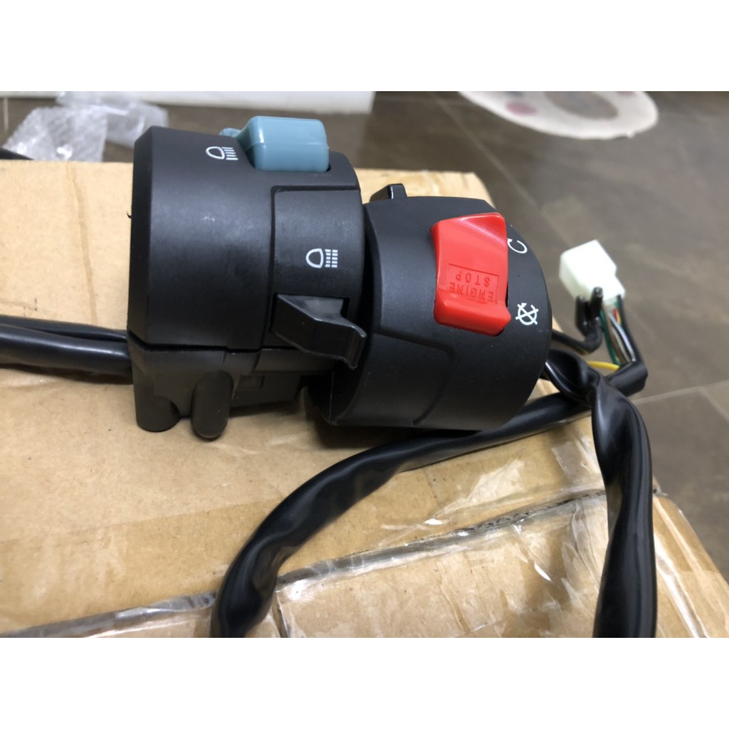 Bộ cùm công tắc có nháy, đá pha passing Harley Cafe Racer Chopper Bobber CG125 GN125 Win Honda Yamaha