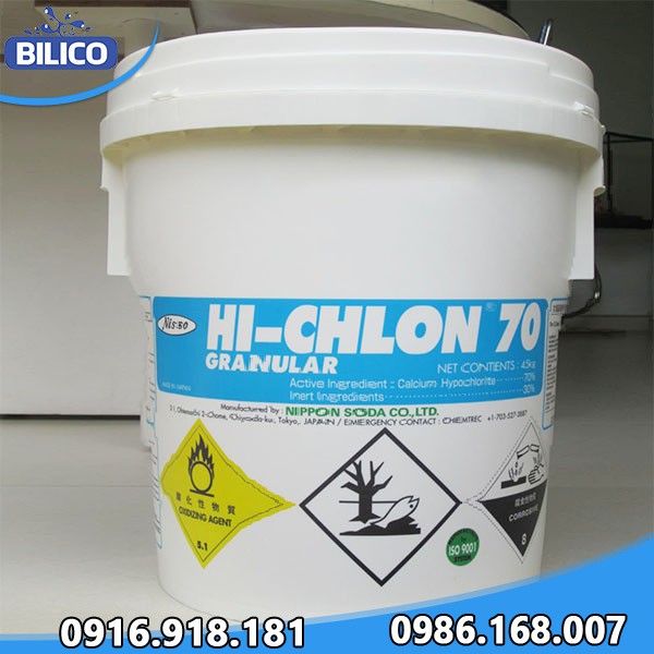 Chlorine Nhật Nippon (Xuất xứ:  Nhật) 70% dạng bột -1KG -( 45kg/thùng)