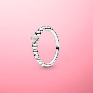 MISS LOVE Nhẫn bạc 925 đính cườm hoa hồng Pandora 198598C06