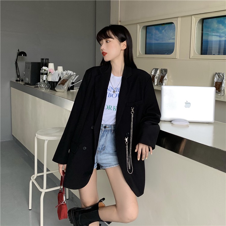 [SẴN]-Áo Blazer kèm dây xích (C115)