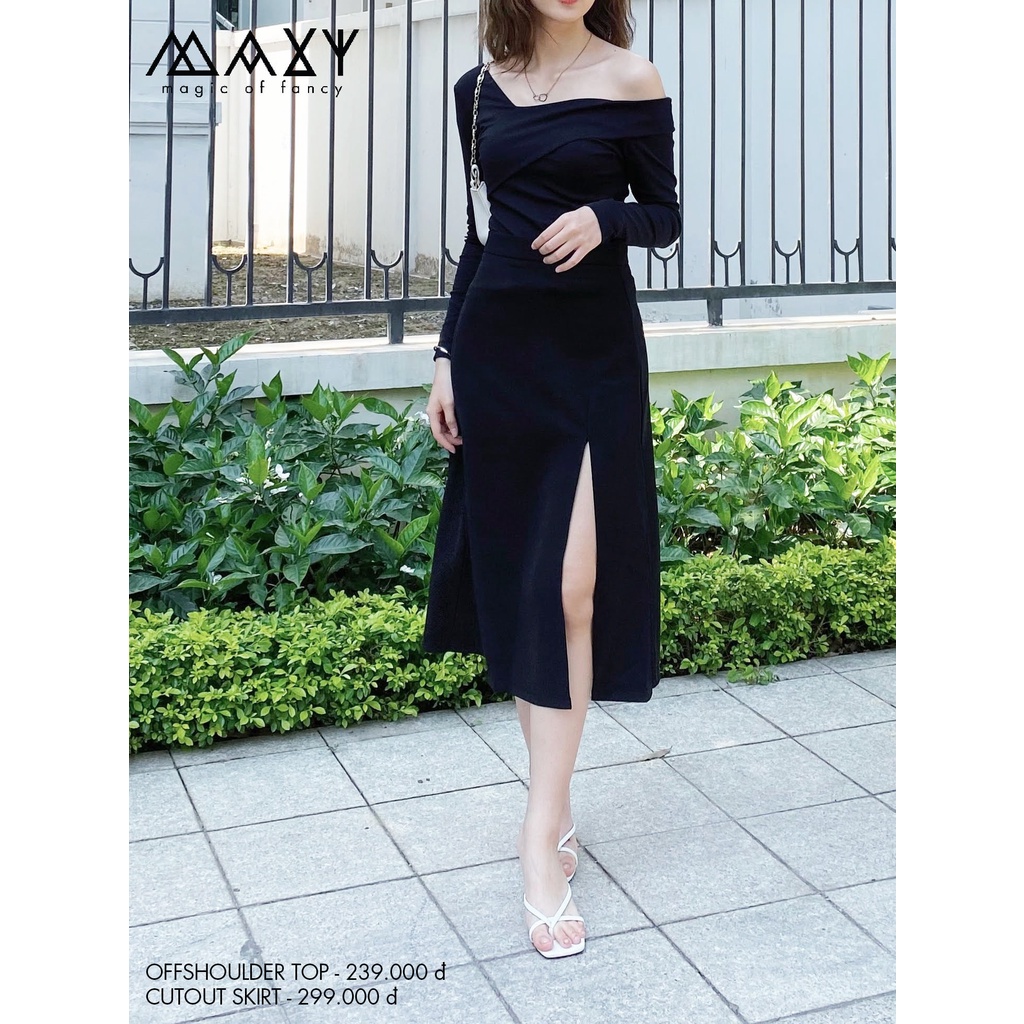 Chân váy dài xẻ cao cutout skirt Maxy Workshop