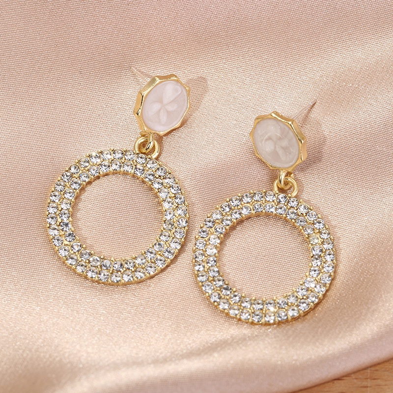 Đôi Bông Tai Đính Đá Sáng Lấp Lánh Thời Trang Sành Điệu Cho Nữ