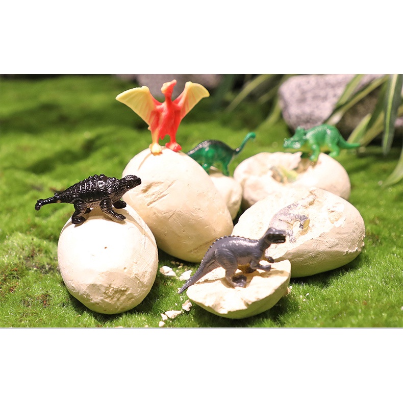 Bộ đồ chơi giáo dục khám phá khảo cổ hóa thạch khủng long gồm 12 quả trứng đầy đủ các loại