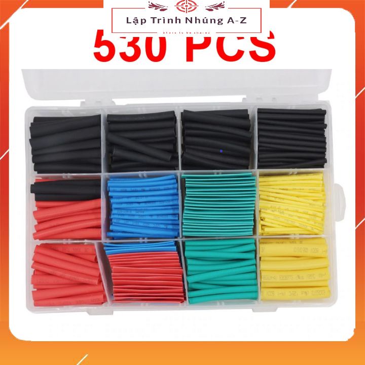 [Lập Trình Nhúng A-Z] Bộ Hỗn Hợp 530 Ống Gen Co Nhiệt Đầu Nối Dây Điện (Có Hộp Đựng)