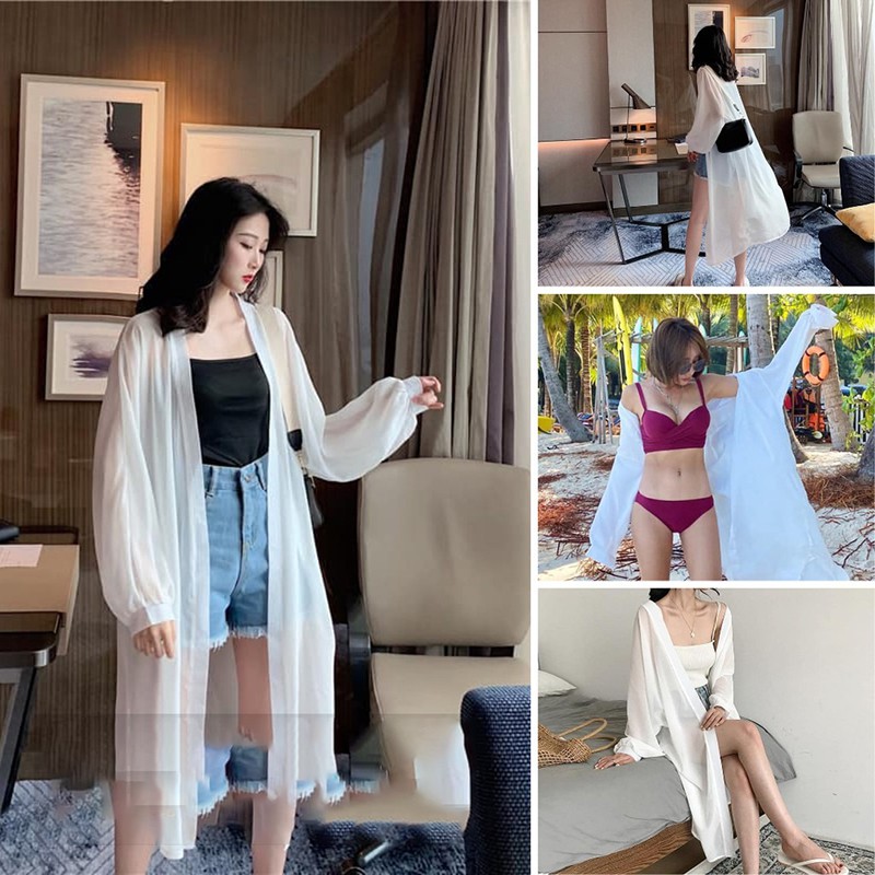 Kimono Áo Choàng Bikini Chống Nắng Đi Biển dáng dài cam kết hàng đúng mô tả chất lượng 1 đổi 1 có video thực tế AC004 | WebRaoVat - webraovat.net.vn