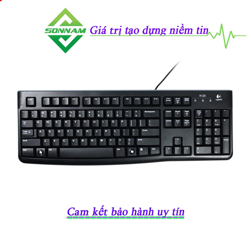 Bàn Phím Kết Nối USB Logitech K120 Chính Hãng DGW