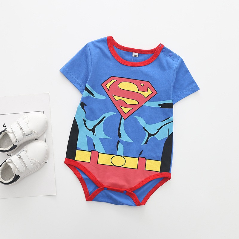 SUPERMAN Áo Liền Quần 100% Cotton Cho Bé Trai