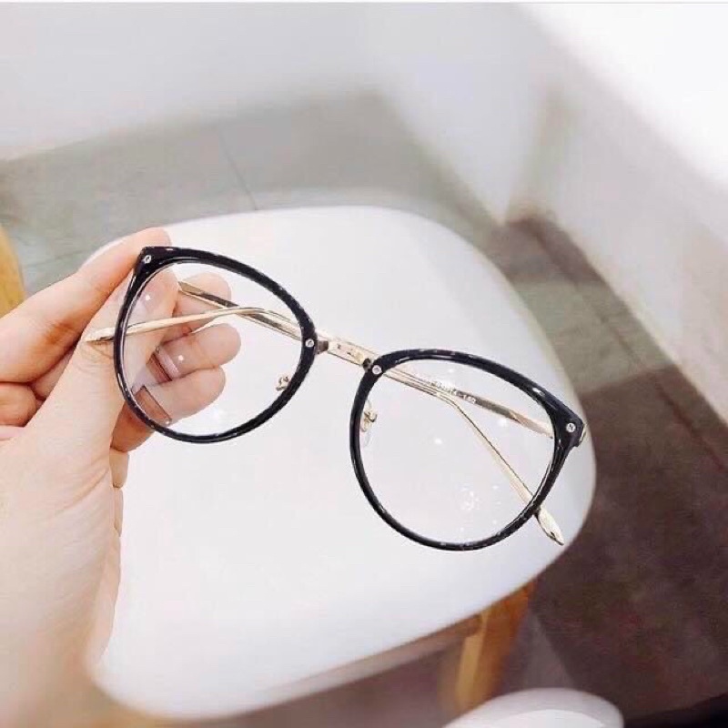 Kính gọng tròn giả cận mắt cáo cho nam và nữ