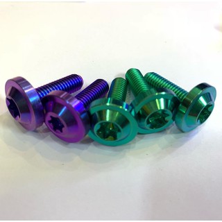 Bộ 5 con ốc GR5 Titanium 6 ly 1,5 hoặc 2 phân dù to (M6*15, M6*20) gắn dàn áo Honda, bửng, baga, nắp nồi trước tay ga
