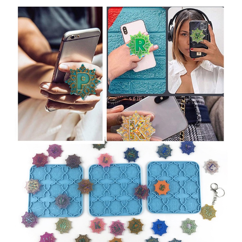 Set 3 Khuôn Silicon Làm Móc Khóa Hình 26 Chữ Cái