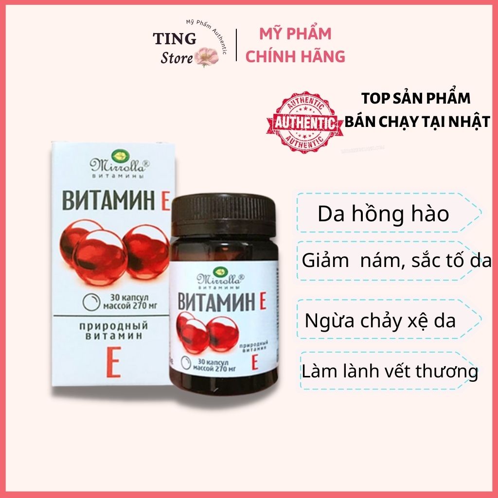 Vitamin E đỏ Nga viên uống đẹp da hàm lượng 270mg