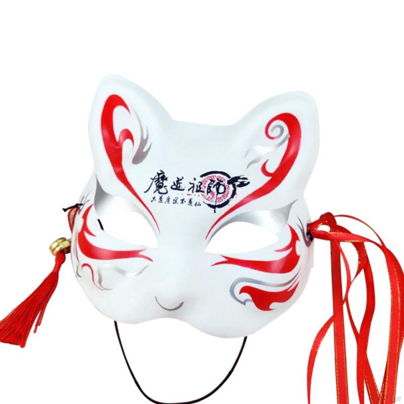 (mới về) Mặt nạ PVC hình mặt mèo vẽ tay hóa trang phong cách Nhật Bản độc đáo